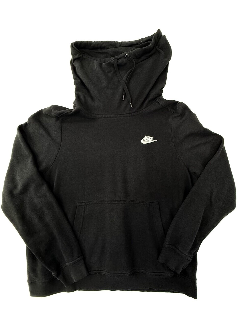 Nike Womens L Black Funnel Neck Hoodie Pullover Kangaroo Pocket - Picture 2 of 10